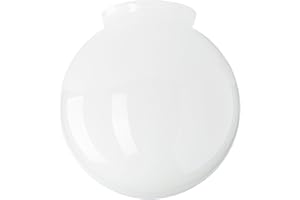 LIGHTACCENTS White Opal Ceiling Light Fixture Glass Globe 6" x 6" - Fan Light Covers - Glass Shade Lamp Replacement For Ceiling Fan Light Kits Or Flush Mount Ceiling Light Opal White Finish For Soft Light (white)