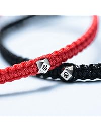 MANVEN Pinky Promise Distance Relationship Bracelets Adjustable Handmade Braided Rope BFF Bracelets Gifts for Best Friend Couple Sister 2 Pcs