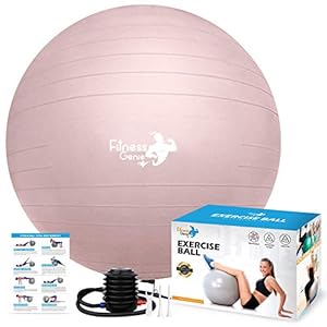 Exercise-ball-with-Air-Foot-Pump-55-75cm-Anti-Burst-Support-2200lbs-Extra-thick-Yoga-Birthing-Pregnancy-Pilates-Core-Strengthen-Fitness-Exercize-Balls-Easy-to-inflate Exercise Birthing Pregnancy ball 55-75cm - Anti-Burst Extra thick Yoga Pilates Core Strengthen Fitness Exercize Labours…