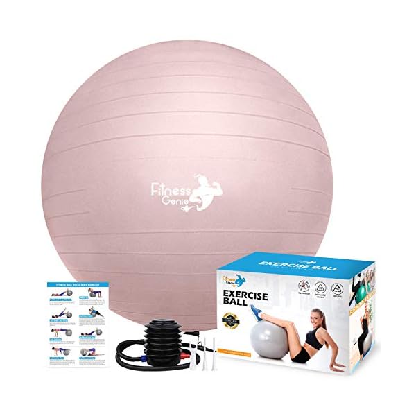 Exercise-ball-with-Air-Foot-Pump-55-75cm-Anti-Burst-Support-2200lbs-Extra-thick-Yoga-Birthing-Pregnancy-Pilates-Core-Strengthen-Fitness-Exercize-Balls-Easy-to-inflate Exercise Birthing Pregnancy ball 55-75cm - Anti-Burst Extra thick Yoga Pilates Core Strengthen Fitness Exercize Labours…