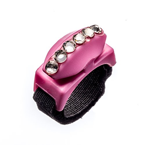 Thread Cutterz Ring Pink w/Single Row Swarovski Crystals - A ring that cuts thread, yarn & embroidery floss