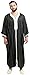 Moroccan Men Dress Caftan Handmade with Embroidery Tread Long Sleeve Black