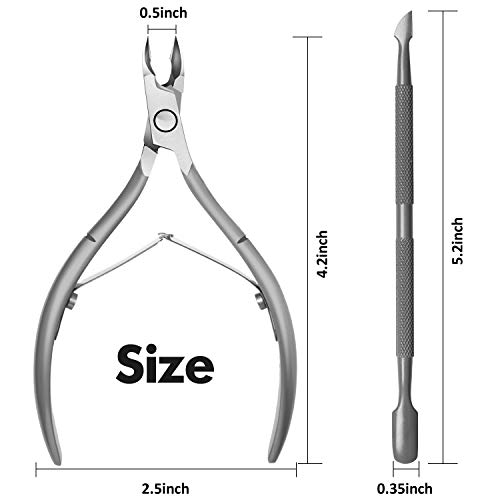 Cuticle Trimmer Cutter Nippers Cuticle Pusher - Ejiubas Cuticle Remover Professional Cuticle Clipper Upgraded Stainless Steel Cuticle Tool Cuticle Scissors Durable Manicure Pedicure Tools