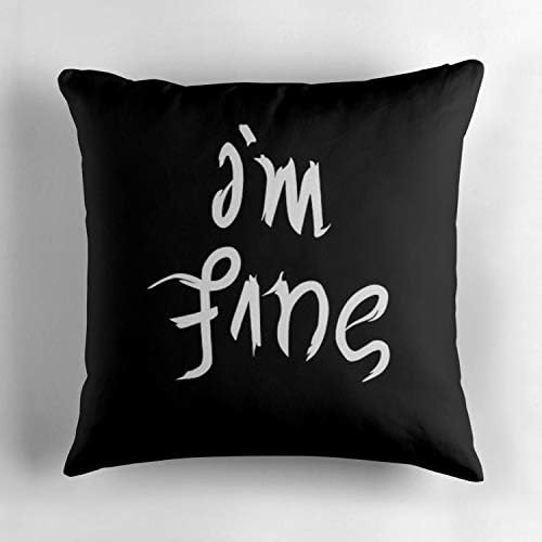 Throw Pillow Case, Decorative Pillow Cover Cushion Cover for Home Sofa Car, 18x18 Inch 45x45cm (BTS I'm Fine Save Me)