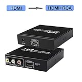 HDMI to RCA and HDMI Converter, HDMI to AV 3RCA and HDMI Adapter Support 1080P, PAL, NTSC for HD TV and Older TV