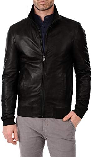 Mens Leather Jacket Bomber Motorcycle Biker Real Lambskin Leather Jacket for Mens Collection-11