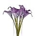 Leagel Calla Lily Bridal Wedding Bouquet Head Lataex Real Touch Flower Bouquets (10, Purple)