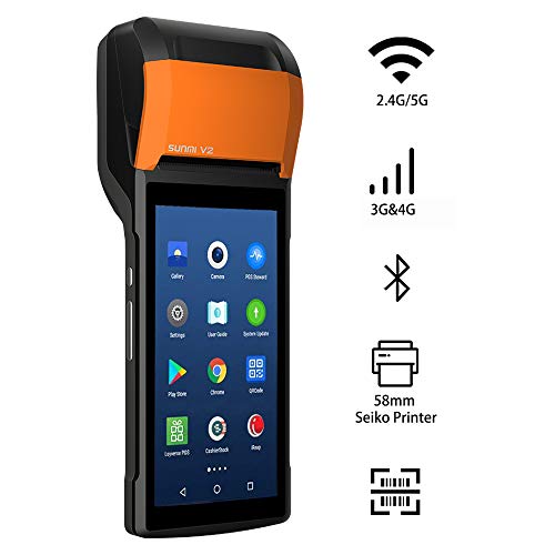 POS Receipt Printer 58mm Thermal Printer with Android OS 5.45″ Touch Screen, Support 4G, Bluethooth, Wi-Fi Compatible with Loyverse iREAP and CashStock for Sales Retail Print