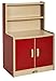 ECR4Kids 4-Piece Colorful Essentials Activity Kitchen Playset, Red and Maple