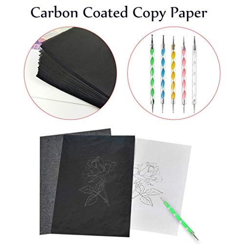 Eoeth 5 Ball Embossing Pens and 200 Carbon Black Transfer Printing Paper Tracing Drawings - Thumbnail 6