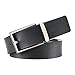 Men's Reversible Matte Black/Brown Leather Dress Belt 1.3
