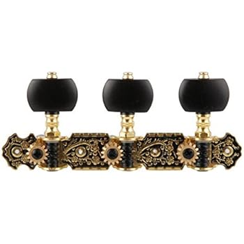 Mr.Power Classical Guitar Tuners Machine Heads 3+3 Set Tuning Keys Machine Pegs(Black Button)
