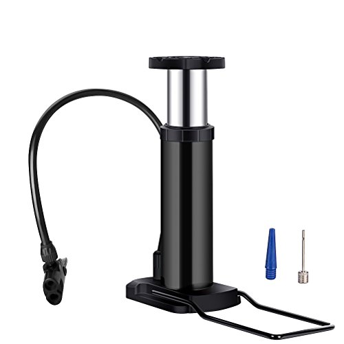 Jamal Mini Bike Floor Pump Foot Activated Bicycle Pump Portable Bike Pump Bike Tire Pump Universal Presta & Schrader Valves Aluminum Alloy Barrel Free Gas Needle