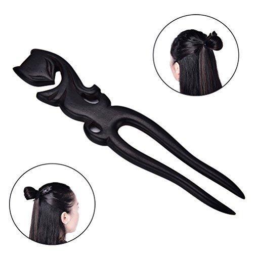 1 Pcs Wooden U-fat Fox Shape Plug Hair Fork Hair Clips Stick Pin Handmade Hair Accessories for Girls Womens by Team-Management