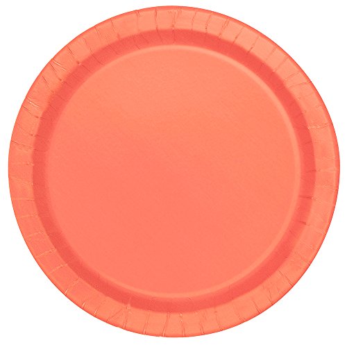 Coral Paper Cake Plates, 20ct