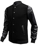 LTYY Men's Slim Fit Varsity Baseball Bomber Jacket