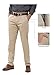 ADFOLF Men's Flat Front Slim Fit Chino Pants, Apricot, 34W x 34L