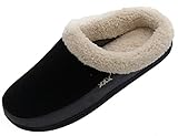 Vonmay Men's Wool Plush Fleece Lined Slip On Memory Foam Clog House Slippers Indoor / Outdoor