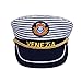Captain Yacht Hat Cap Marines Style Striped Captain Hat for Halloween Masquerade Party Costume Accessory