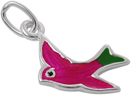 Sterling Silver &amp; Enamel Swallow Bird Charm