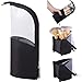 Travel Make-up Brush Organizer Bag,Pen Pencil Cup Holder Case for Desk,Portable Transparent Cosmetic Zipper Pouch,Waterproof Dust-Free Stand-up Small Toiletry Stationery Bag with Divider,Black