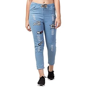 FUNDAY FASHION Women’s Boyfriend fit Denim Jogger