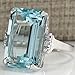 SOSUO Vintage Women 925 Silver Aquamarine Gemstone Ring Wedding Jewelry Size (8),