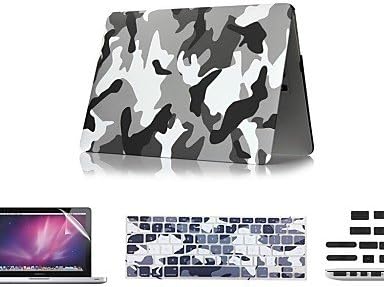 KOMN 0.5 4 in 1 Camouflage Design Case Cover + Keyboard Cover+Screen Protector Cover +Dust Plug for Macbook Air 11"Pro 13"/15" , gray-11.6" , gray-11.6" -.-