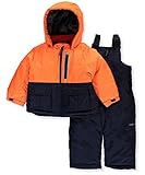 OshKosh B'Gosh Osh Kosh Baby Boys Ski Jacket and Snowbib Snowsuit Set, Orange/Navy, 18M