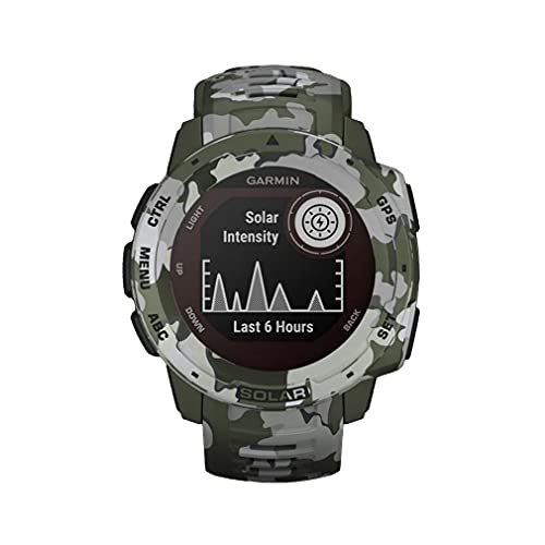 Garmin Instinct Solar - wasserdichte GPS-Smartwatch mit Solar-Ladefunktion für bis zu 54 Tage Akku. Mit Sport- und Fitness-Funktionen, Pulsmessung am
