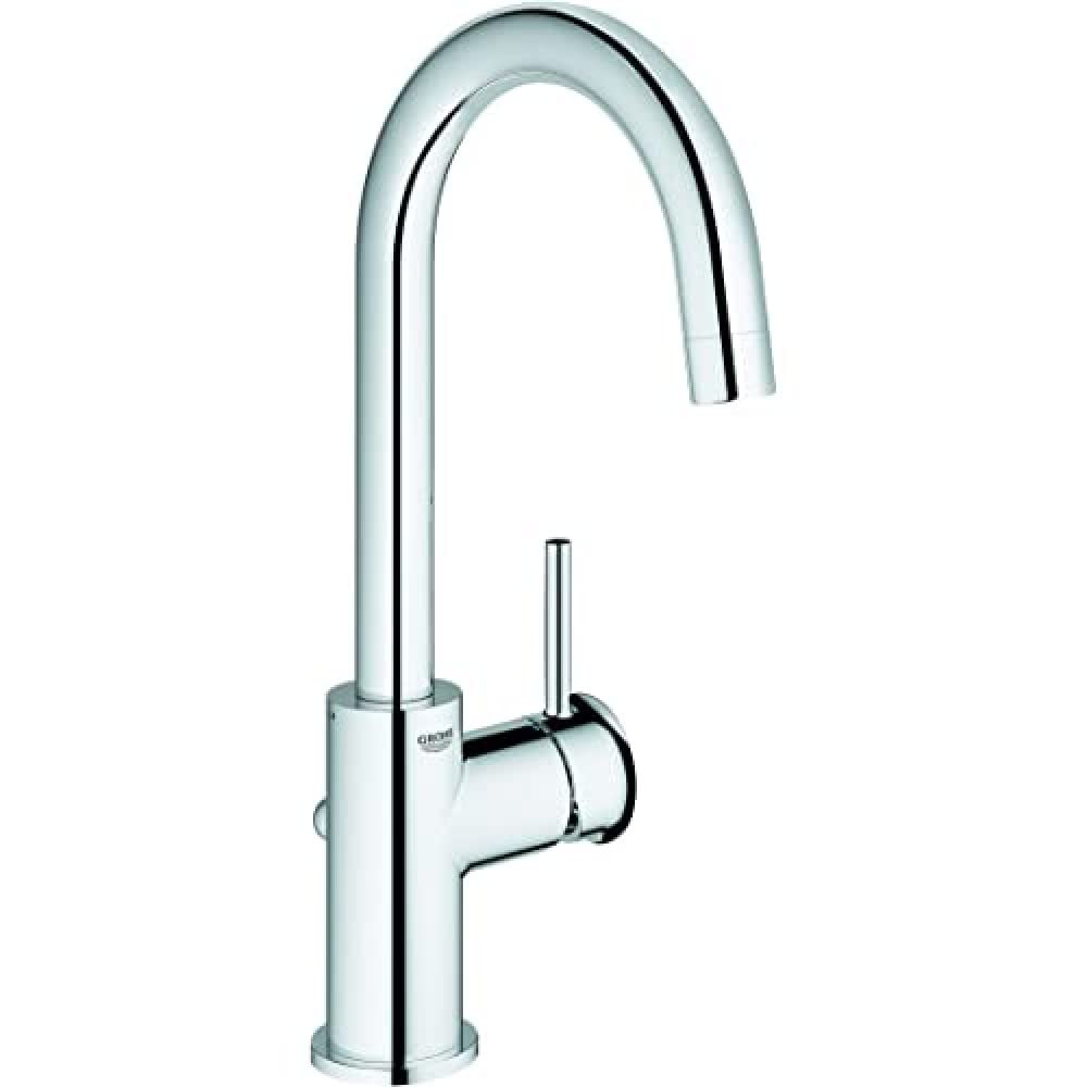 GROHE Start Classic Single-Lever Basin Mixer, L-Size, with Pop-Up Waste Set, Metal Lever, Water-Saving, Swivel Spout, Chrome 23783000