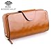Yafeige Large Luxury Women's RFID Blocking Tri-fold Leather Wallet Zipper Ladies Clutch Purse