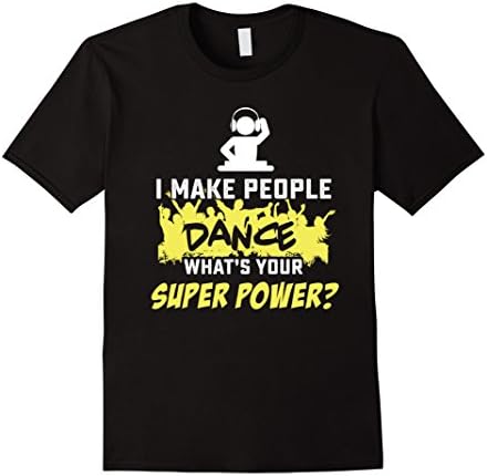 Mens Funny DJ music superpower tshirt XL Black