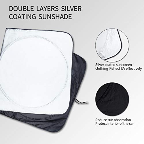 Car Windshield Sun Shade, Foldable Sun Shade for Windshield, 63" x 33.8