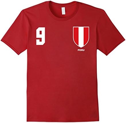 Mens Peru Peruvian Futbol Soccer T-Shirt Tees Large Cranberry