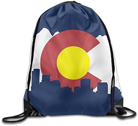 Welonzd Gym Sack Bag Drawstring Colorado Flag Backpack Sport Bag