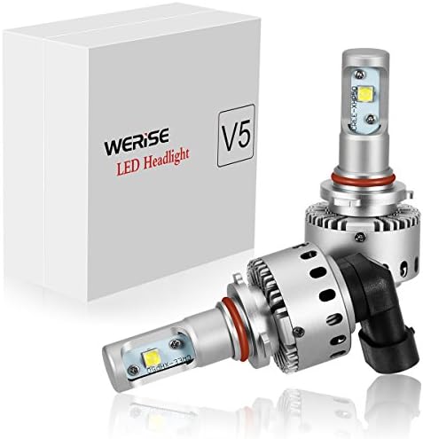 WERISE V5 9006(HB4)/9012 LED Headlight Bulbs All-in-one Conversion Kit with CREE XHP50 Chips- 50w 6,000Lm 6500K Cool White - 2 Yr Warranty