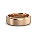Rose Gold Tungsten Carbide Ring with Brushed Beveled Edges 8mm Comfort Fit