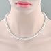Mytys Choker Necklace for Women Mesh Crystal Charm Chain Necklace(Silver Necklace)