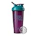 Motivational Quotes on Blender Bottle Brand Shaker Bottles, 20oz and 28oz, Fitness Gift (Be Strong - 28oz - Plum/Teal)
