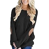Women Tops, Gillberry Womens Cotton  Long Sleeve Round Neck Splice Shirt Blouse Tops T Shirt (XL, Black)