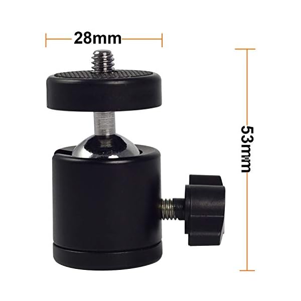 MENGS Q29 1/4" Kamera Schraube und 3/8" Stativ Schraube 360 Grad Kamera Kugelkopf mit massivem Aluminium Anzug für alle Arten von DSLR/SLR Kamera Stativ, LCD-Monitor, Blitz Licht Halter, etc – Bild 6