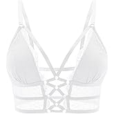 Buitifo Womens Cami Bra Criss Cross Eyelash Crop Top Bra Sexy Vest Bralette Busiter Lingerie