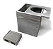 Perimeter Line Modern Rustic Gray Cube Tissue Box Cover with Slide-Off Top and Small Trinket Box