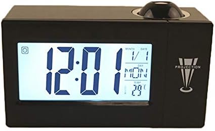 Verdelife LED Digital Projection Alarm Clock Talking Nixie Electronic Desk Clock With Time Projection Bedside Wake Up Projector Watch kids -Black