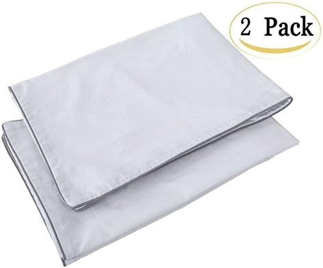 Pillowcases Set of 2 Pack - Queen Size Pillow case Pair - 100% Cotton Ultra Soft White Pillow Protector, 300-Thread-Count Sateen Checked Wrinkle-Free Deep Pocket Pillow Covers by Naluka (20''x30'')