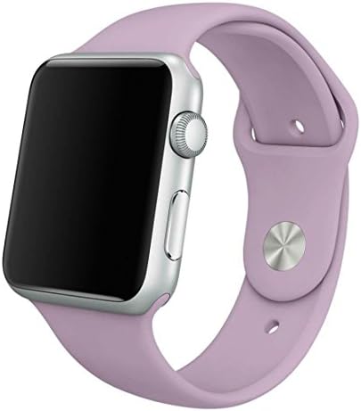38mm Apple Watch Band,PTTECH Soft Silicone Sport Band [3 Pieces for 2 Lengths] Large/Small Wrist Strap Replacement for iWatch Series 3 2 1 Sport 38mm - Lavender (Light Purple)