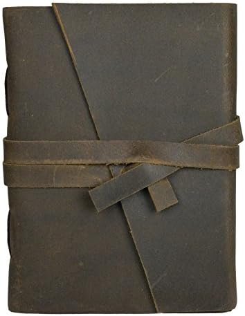 ALBORZ Handmade Leather Journal, Antique Writing Notebook, Diary for Men and Women, Best Gift for Art Sketchbook , Size 7 x 5 inches