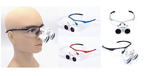 Aries Outlets 3.5X Binocular Binocular Loupes Optical Glass 420mm Working Distance Glasses Blue/Black/Silver/Red