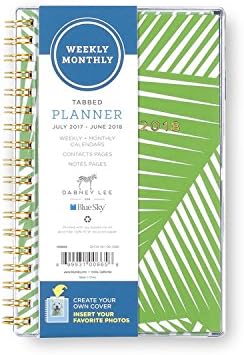 Dabney Lee for Blue Sky "Palm Green" 3.625 x 6.125 Weekly/Monthly Planner, Jul 2017 - Jun 2018